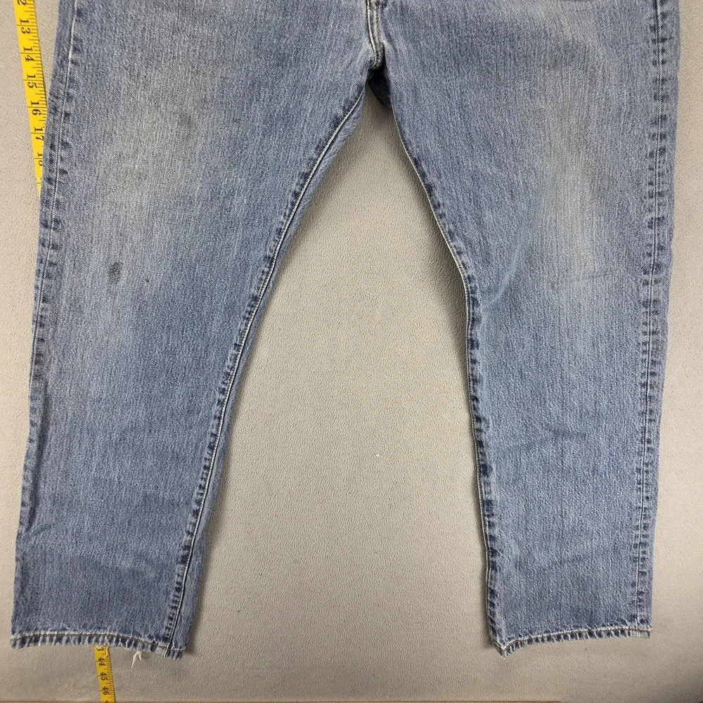 Levis‎ 501 Jeans Mens Blue Straight Button Fly Distressed Denim Fits 38x30
